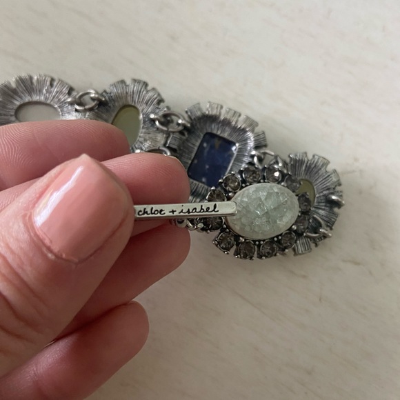 Chloe & Isabel Colorful Statement Toggle Bracelet - Rare Blue With Rhinestone. - Picture 4 of 4